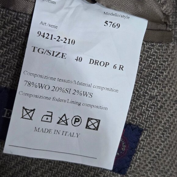 Ermenegildo Zegna Heritage Blazer Mens Size 40 Beige Single Breasted Two Button - Picture 11 of 16